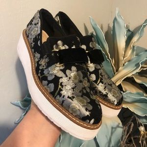 Zara floral platform loafers size 37